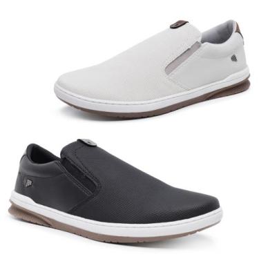 Imagem de Kit 2 Sapatênis - Slip-On Masculino Bardone Calce Fácil, Preto, Gelo, 