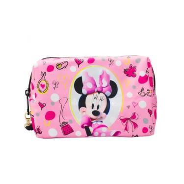 Imagem de Necessaire Retangular Rosa Minnie 11x9x18cm - Disney
