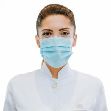 Imagem de Kit 50 Máscara Descartável Adulto Tripla Anvisa C/ Clip Nasal - SP PRO