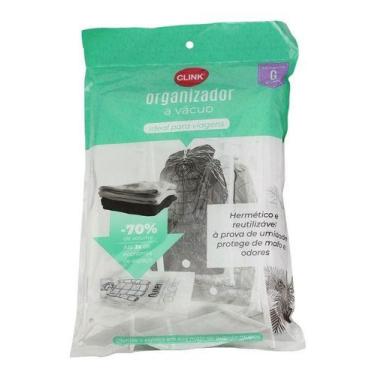 Imagem de Saco A Vacuo Organizador Com Cabide Guarda Casacos 67x109 G - Clink