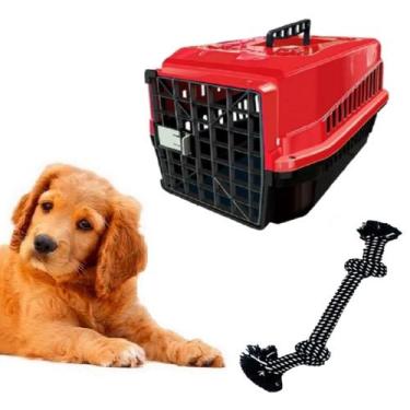Imagem de Kit Caixa Transporte P/ Dog Pet N3 E Mordedor Corda Chalesco - MecPet