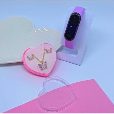 Imagem de Kit Relógio Infantil Digital Led Silicone Ajustável Prova água + Conju