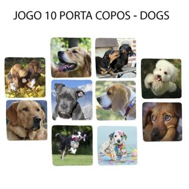 Imagem de Jogo 10 Porta Copos Personalizado Dog Cachorro Linha Pet Quadrado - De