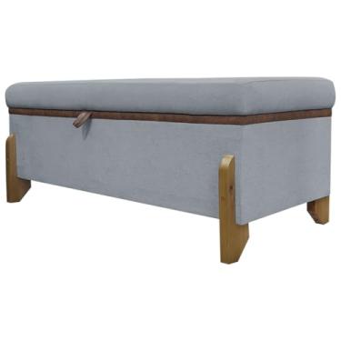 Imagem de Puff Recamier Baú Para Quarto Versallies 200 cm Boucle Cinza