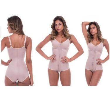 Imagem de Cinta Pós Cirúrgica Cavado Colchetes Curto Fecho Frontal Abdominoplast