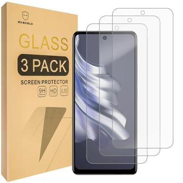 Imagem de Mr.Shield Protetor de tela compatível com Tecno Spark 20 Pro [vidro temperado] [pacote com 3] [vidro japonês com dureza 9H]