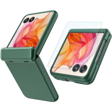 Imagem de Wibrthz Capa para Motorola Razr 50 Ultra com proteção de dobradiça e protetor de tela externo embutido, capa de telefone fina rígida de policarbonato antiderrapante à prova de choque para Motorola