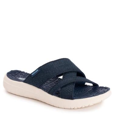 Imagem de MUK LUKS Sandália feminina Sassy Cross-Over, Azul marino, 41