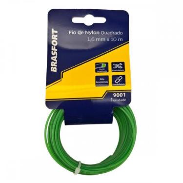 Imagem de Fio De Nylon Para Aparador De Grama Brasfort Verde Quadrado 1,6Mmx10M 