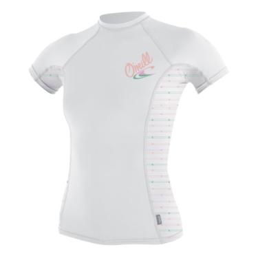 Imagem de O'Neill Wetsuits Camiseta Rash Guard feminina manga curta gola redonda (branca, 10)