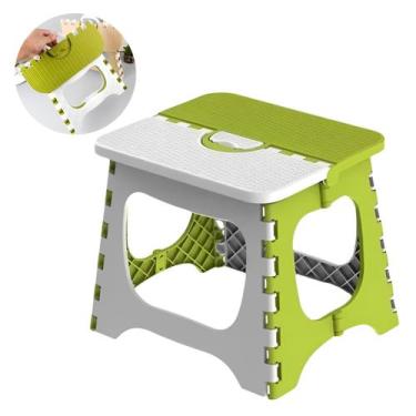 Imagem de Banqueta Banco Dobravel Retratil Verde Adulto Infantil Com Alça Desmon