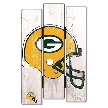 Imagem de Placa de cerca de madeira NFL Green Bay Packers, preta