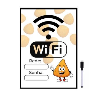 Imagem de Quadro Wifi Internet Coxinha Lanchonete Salgateria 20x28cm - CAMALEÃO 