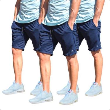 Imagem de KIT 3 Bermudas Treino Dry Fit Shorts Esporte Academia 102 - KS, Azul, 