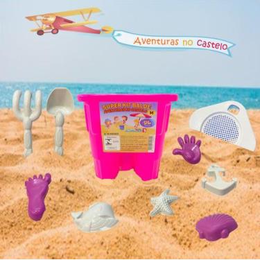 Imagem de Baldinho De Praia Com Acessórios 10 Peças Infantil - Dl Tecnologia