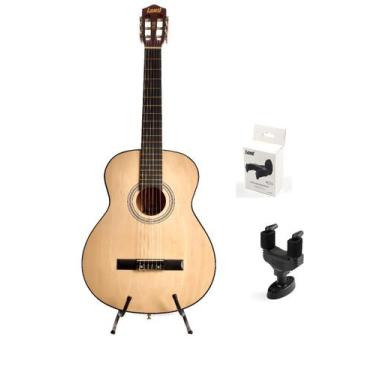 Imagem de Kit Violão Land Acustico Nylon Natural+Suporte Parede Pec50