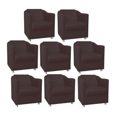 Imagem de Kit 08 Poltrona Cadeira Decorativa Tilla   Para Sala de Estar Recepção