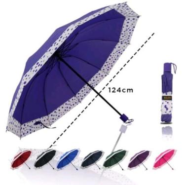 Imagem de Guarda-Chuva Da Moda Poá Bolinha Grande Família Gigante Manual  124 cm