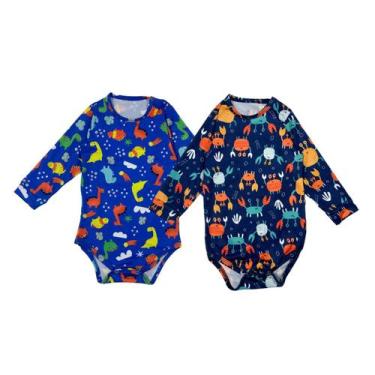 Imagem de Kit 2 Bodys Bebê Infantil com Proteção UV Menino Menina - Fofotinhos, 