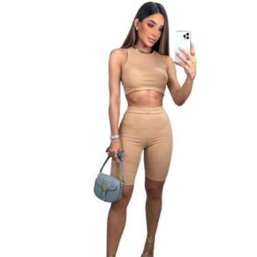 Imagem de Conjunto Canelado Plus Size Cropped + Bermuda Cg - La-Bella Modas , Ca