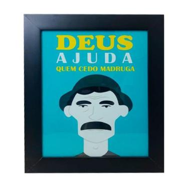 Imagem de Quadro Decor Deus Ajuda Quem Cedo Madruga com Moldura e Vidro Mdf Ades