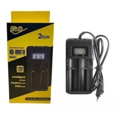 Imagem de Carregador Duplo Lcd Bateria Todas baterias 18650 16340 14500 26650 la