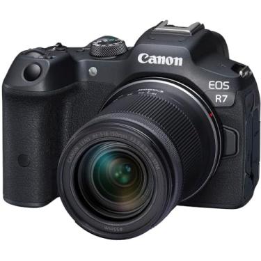 Imagem de Canon Kit de lentes EOS R7 RF-S18-150 mm F3.5-6.3 IS STM, câmera vlogging sem espelho, qualidade de imagem de 32,5 MP, vídeo 4K 60p, processador de imagem DIGIC X, CMOS AF de pixel duplo, detecção de