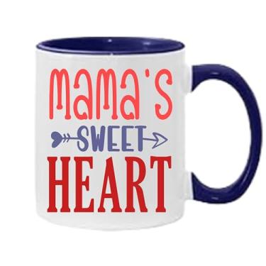 Imagem de SpreadPassion Caneca de café Mamas Sweet Heart, presente para namorado e namorada, ideia de presente de dia dos namorados, presente para marido e esposa, ideia de presente de dia dos namorados (azul