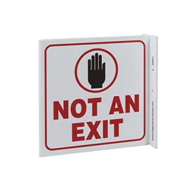 Imagem de Zing Green Products 2581 Placa de segurança "Not An Exit" de plástico reciclado, vermelho sobre branco, 18 cm de comprimento, 17,8 cm de largura, 6,3 cm de altura