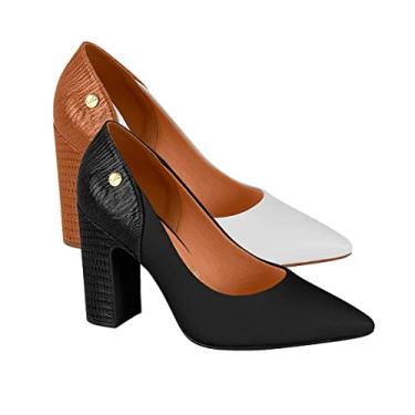 Imagem de Scarpin Vizzano Pelica Salto Bloco Bico Fino Feminino 1285431
