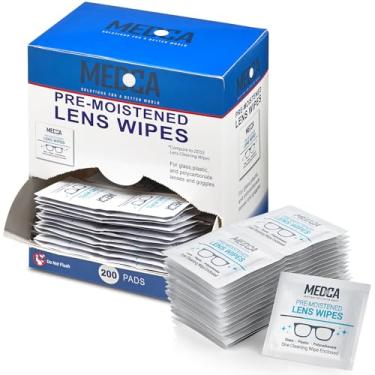 Imagem de Premoistened Lens and Glass Cleaning Wipes - Portable Travel Cleaner for Glasses, Camera, Cell Phone, Smartphone, and Tablet - Disposable, Quick Drying, Streak Free - Individually Wrapped, Pack of 200
