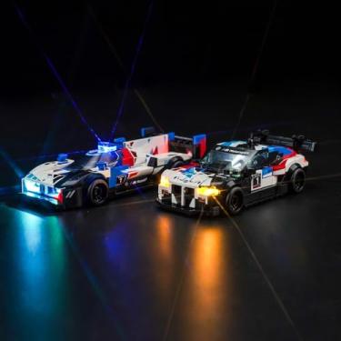Imagem de Hilighting kit de luz led atualizado para lego speed campeões bmw m4 gt3 e conjunto de construção de carros de corrida bmw m hybrid v8, compatível com lego 76922 (modelo não incluído)