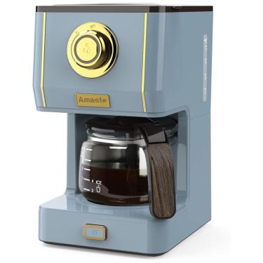 Imagem de Cafeteira Retrô com 3 Modos de Preparo, Jarra de Vidro e Filtro Reutilizável, 110V 600W, Amaste, Azul