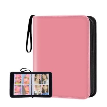 Imagem de HESPLUS Kpop Photocard Binder com 50 Unidades de 4 Páginas de Cartão de Bolso, 400 Photocard Holder Book com Mangas A5 Binder Photocard Album Pu Leather Binder Cover para Cartões d (400 Cartas, Rosa)