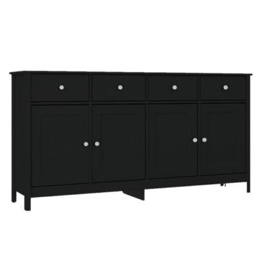 Imagem de Balcao Buffet 4 Portas 4 Gavetas 154 cm R626 Preto Dtall - Milani Stor