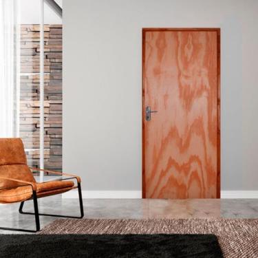 Imagem de Kit Porta Lisa Mescla 70 x 210 Batente 14cm Fechadura Comum Lado Direi