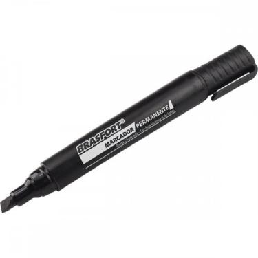 Imagem de Caneta Marcacao Permanente Brasfort Ponta Grossa Preta 7858 - Kit C/12