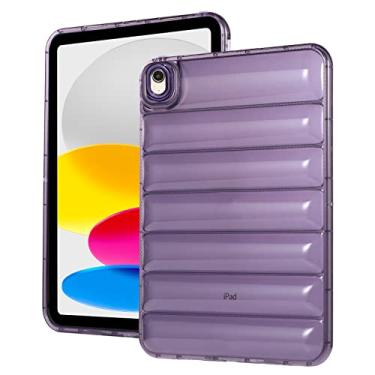 Imagem de Capa amortecedora para iPad 10ª geração 2022, iPad 11 polegadas A16 2025, capa traseira Techcircle transparente e elegante de poliuretano termoplástico macio à prova de choque, leve, roxa