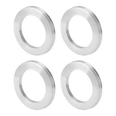 Imagem de INFINAUTO Anéis centralizados no cubo da roda do carro OD 106,1 mm para ID 73,1 mm eixo central de rodas amortecedores Hubrings liga de alumínio tom prata durável