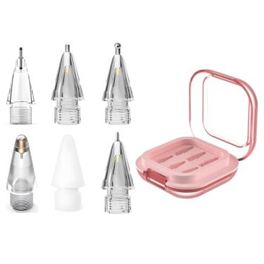 Imagem de Pontas de lápis de substituição para Apple Pencil Pro, ponta de metal de ponta fina para Apple Pencil 2ª e 1ª geração/Apple Pencil USB-C resistente ao desgaste e controle preciso conjuntos de pontas