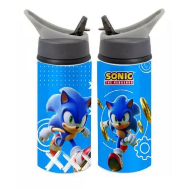 Imagem de Garrafa sonic 3 aluminio 600ml tampa e canudo - Pammy studio, sonic01