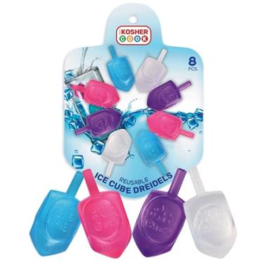 Imagem de The Kosher Cook Cubos de gelo reutilizáveis em forma de Dreidel – Pacote com 20 – Silicone seguro para freezer de grau alimentício – Congelar e reutilizar bebidas sem derreter ou diluir – Panelas Chanukah