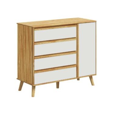 Imagem de Cômoda Infantil Théo Peroba Off White c/ Amêndoa em 100% MDF