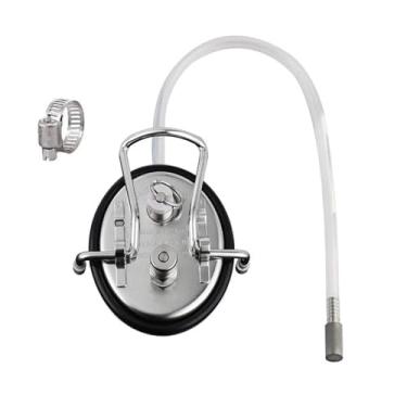 Imagem de Fabricação caseira de cerveja New Carbonation Lid With 2 Micron Diffusion Stone For Cornelius Keg Stainless Steel Ball Lock Gas Disconnect Homebrew Kegging Acessórios para vinho