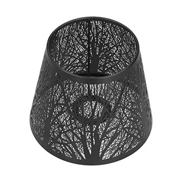 Imagem de MUNEFE Abajur de metal, abajur de ferro forjado, abajur em forma de árvore de floresta esculpida para mesa de chão, lâmpada de parede de cabeceira do quarto (Black)