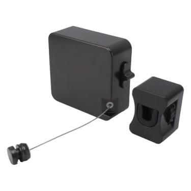 Imagem de Varal retrátil GRCFUMO, secador de varal com corda de aço inoxidável ajustável, secador de fio de corda de secagem portátil para banheiro de secagem pendurado, lavanderia, hotel (Black)