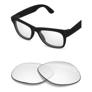 Imagem de BLAZERBUCK Lentes de reposição polarizadas anti-sal para óculos de sol RayBan Meta Wayfarer RW4008 53 mm, Transparente de alta definição, 0