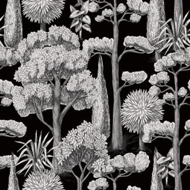Imagem de COKCOKR Papel de parede Floresta Negra, 45 cm x 299 cm, papel de parede de árvore preta, papel de contato autoadesivo de vinil para armários de quarto e decoração de cozinha