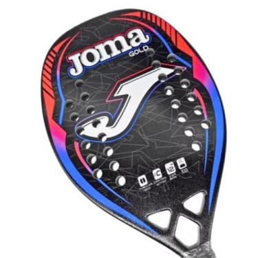 Imagem de Raquete Beach Tennis Gold Pro 12k azul e vermelho Joma