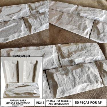 Imagem de Forma 3d Gesso 8 Tijolinho Rústico 10X20cm Em ABS Virgem 2mm IN313 - I